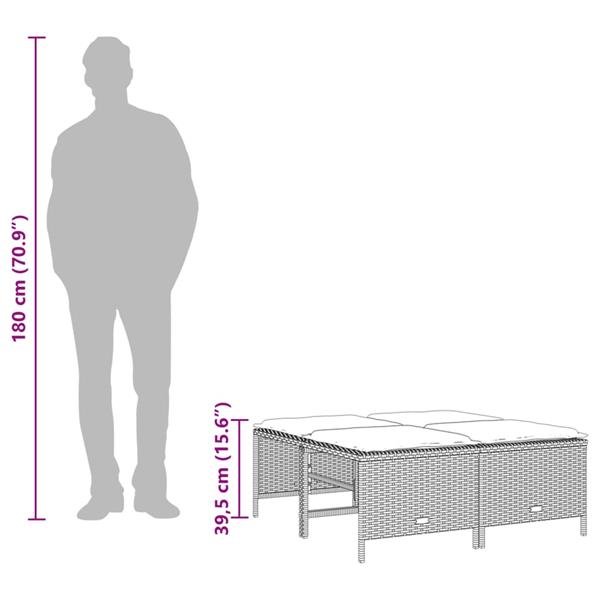 Grote foto vidaxl 5 delige loungeset met kussens poly rattan grijs tuin en terras tuinmeubelen