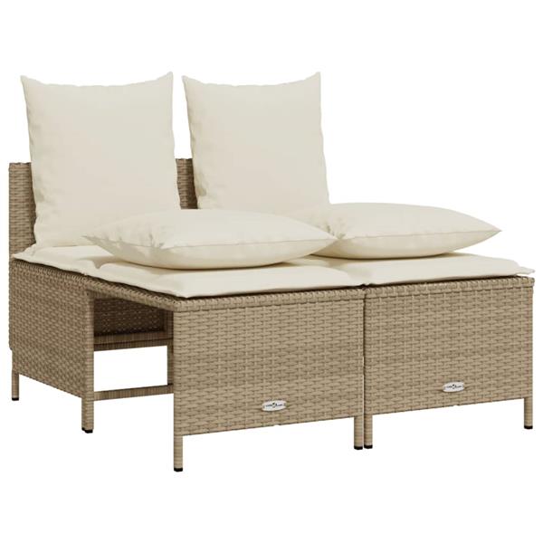 Grote foto vidaxl 5 delige loungeset met kussens poly rattan beige tuin en terras tuinmeubelen