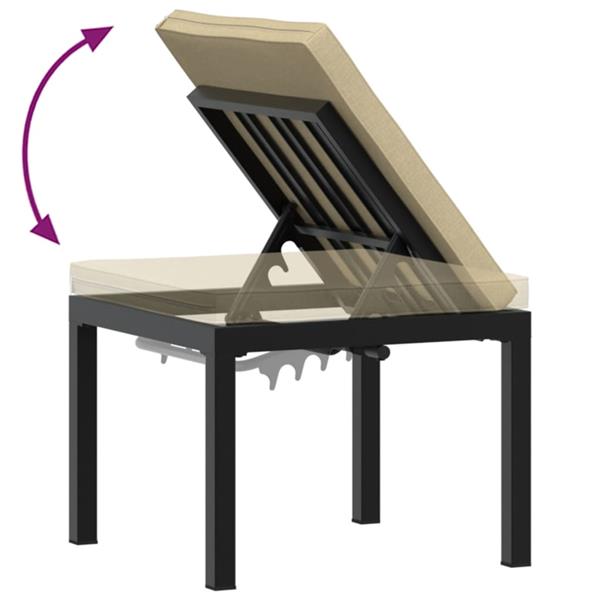 Grote foto vidaxl 5 delige loungeset met kussens gepoedercoat staal zwart tuin en terras tuinmeubelen