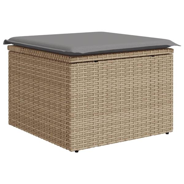 Grote foto vidaxl 6 delige loungeset met kussens poly rattan gemengd beige tuin en terras tuinmeubelen