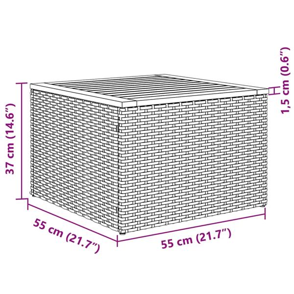 Grote foto vidaxl 2 delige loungeset met kussens poly rattan en acaciahout zwart tuin en terras tuinmeubelen