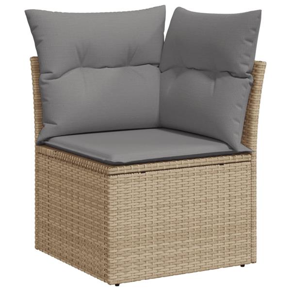 Grote foto vidaxl 5 delige loungeset met kussens poly rattan beige tuin en terras tuinmeubelen