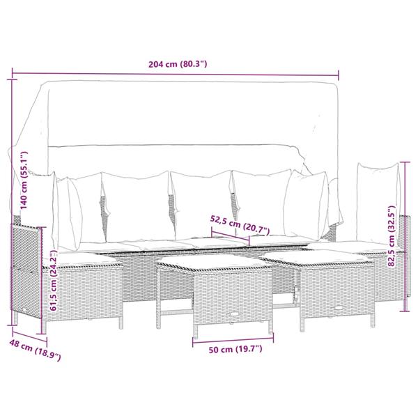 Grote foto vidaxl 5 delige loungeset met kussens poly rattan zwart tuin en terras tuinmeubelen