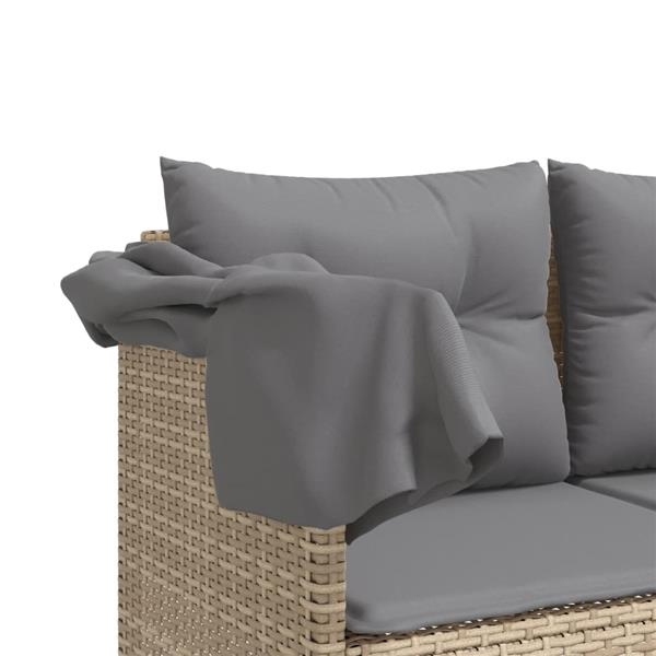 Grote foto vidaxl 5 delige loungeset met kussens poly rattan beige tuin en terras tuinmeubelen