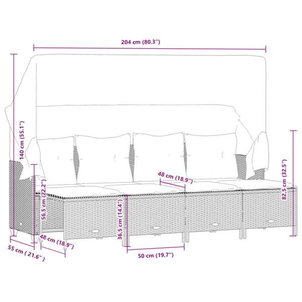 Grote foto vidaxl 5 delige loungeset met kussens poly rattan beige tuin en terras tuinmeubelen