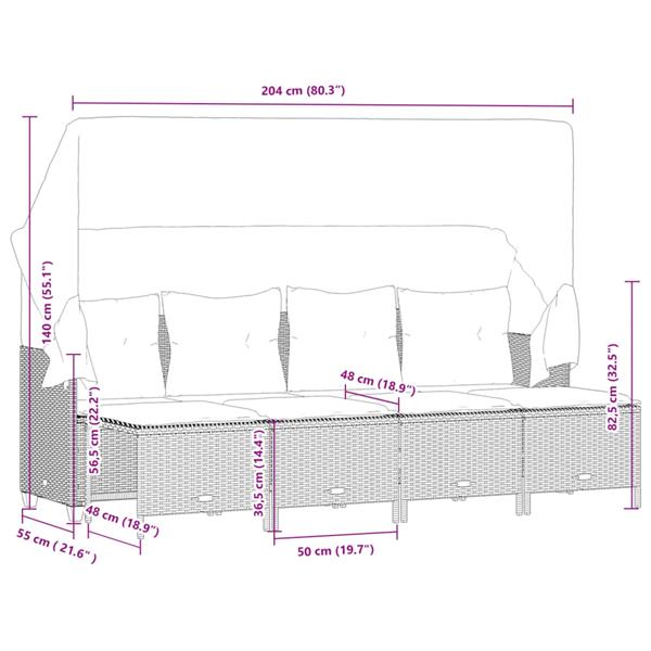 Grote foto vidaxl 5 delige loungeset met kussens poly rattan grijs tuin en terras tuinmeubelen