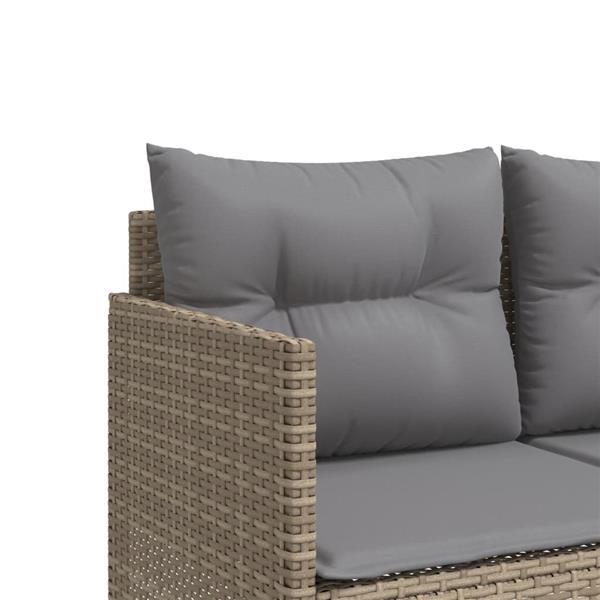 Grote foto vidaxl 5 delige loungeset met kussens poly rattan beige tuin en terras tuinmeubelen