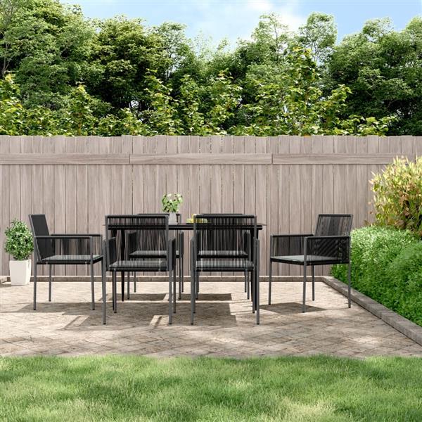 Grote foto vidaxl tuinstoelen 6 st met kussens 54x60 5x83 5 cm poly rattan zwart tuin en terras tuinmeubelen