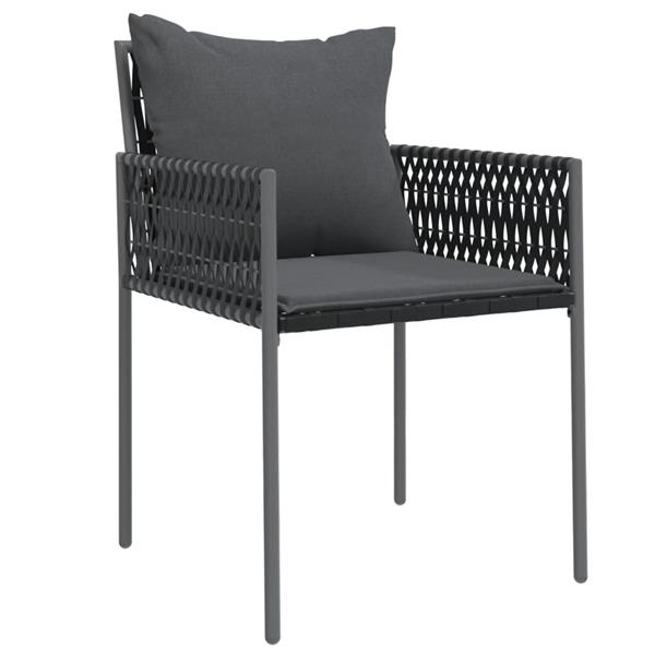 Grote foto vidaxl tuinstoelen 6 st met kussens 54x61x83 cm poly rattan zwart tuin en terras tuinmeubelen