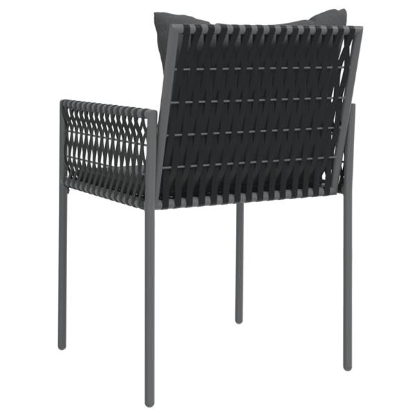 Grote foto vidaxl tuinstoelen 6 st met kussens 54x61x83 cm poly rattan zwart tuin en terras tuinmeubelen