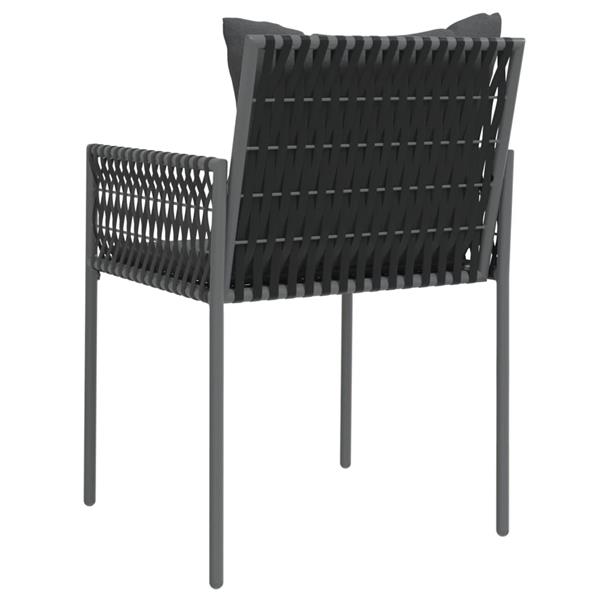 Grote foto vidaxl tuinstoelen 4 st met kussens 54x61x83 cm poly rattan zwart tuin en terras tuinmeubelen