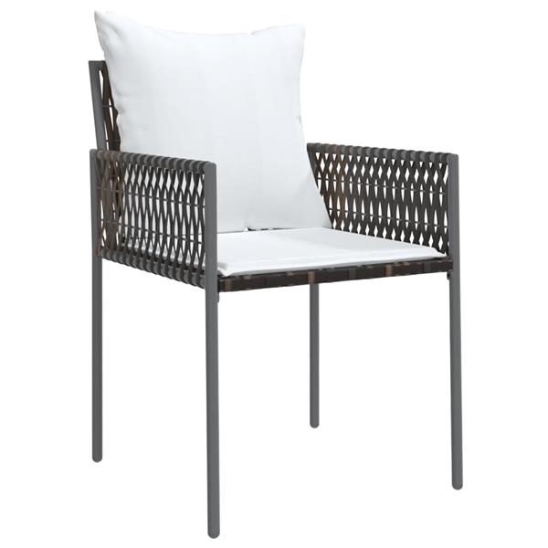 Grote foto vidaxl tuinstoelen 6 st met kussens 54x61x83 cm poly rattan bruin tuin en terras tuinmeubelen