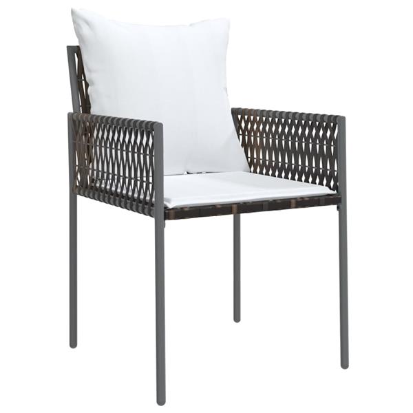 Grote foto vidaxl tuinstoelen 4 st met kussens 54x61x83 cm poly rattan bruin tuin en terras tuinmeubelen