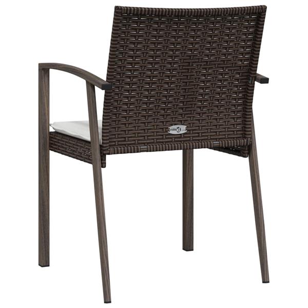 Grote foto vidaxl tuinstoelen 6 st met kussens 56 5x57x83 cm poly rattan bruin tuin en terras tuinmeubelen