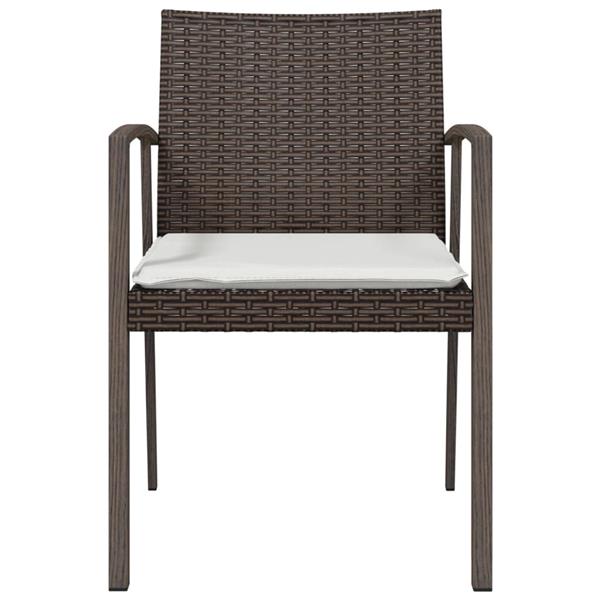 Grote foto vidaxl tuinstoelen 4 st met kussens 56 5x57x83 cm poly rattan bruin tuin en terras tuinmeubelen