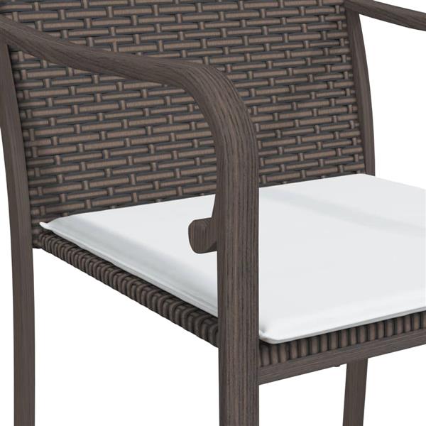 Grote foto vidaxl tuinstoelen 6 st met kussens 56x59x84 cm poly rattan bruin tuin en terras tuinmeubelen