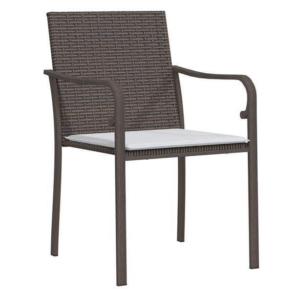 Grote foto vidaxl tuinstoelen 4 st met kussens 56x59x84 cm poly rattan bruin tuin en terras tuinmeubelen