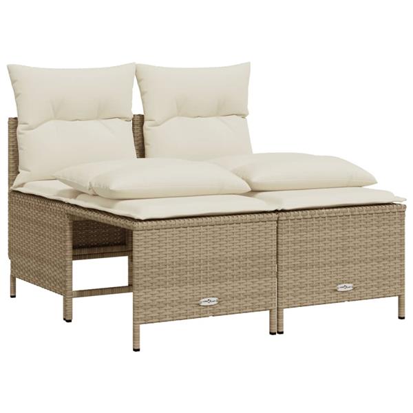 Grote foto vidaxl 5 delige loungeset met kussens poly rattan beige tuin en terras tuinmeubelen