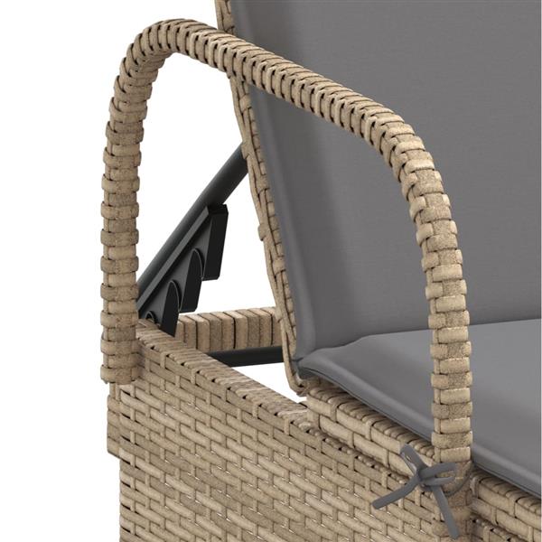 Grote foto vidaxl ligstoelen 2 st met kussens poly rattan beige tuin en terras tuinmeubelen