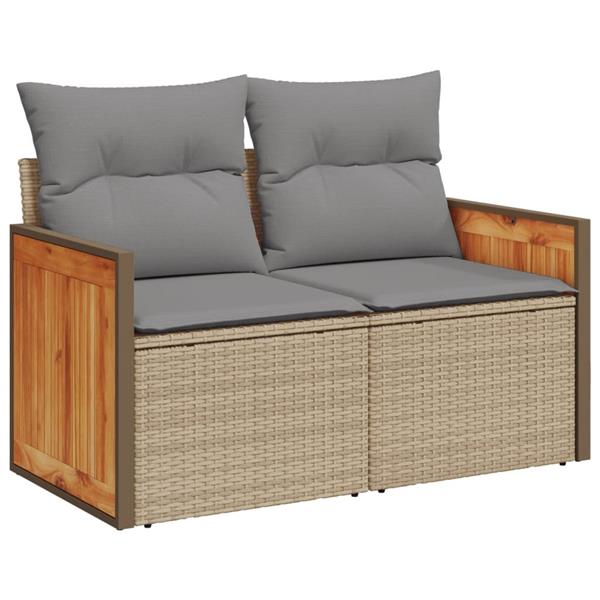 Grote foto vidaxl 5 delige loungeset met kussens poly rattan beige tuin en terras tuinmeubelen