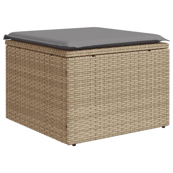 Grote foto vidaxl 7 delige loungeset met kussens poly rattan gemengd beige tuin en terras tuinmeubelen