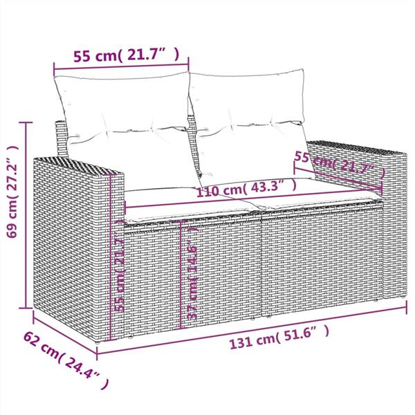 Grote foto vidaxl 4 delige loungeset met kussens poly rattan zwart tuin en terras tuinmeubelen