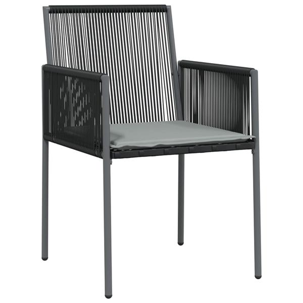 Grote foto vidaxl tuinstoelen 6 st met kussens 54x60 5x83 5 cm poly rattan zwart tuin en terras tuinmeubelen