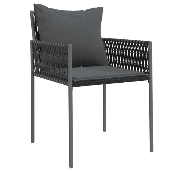 Grote foto vidaxl tuinstoelen 4 st met kussens 54x61x83 cm poly rattan zwart tuin en terras tuinmeubelen