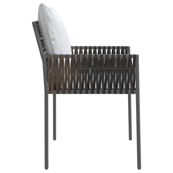 Grote foto vidaxl tuinstoelen 6 st met kussens 54x61x83 cm poly rattan bruin tuin en terras tuinmeubelen