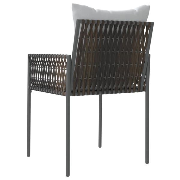 Grote foto vidaxl tuinstoelen 6 st met kussens 54x61x83 cm poly rattan bruin tuin en terras tuinmeubelen