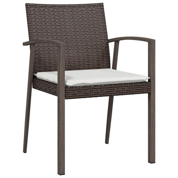 Grote foto vidaxl tuinstoelen 6 st met kussens 56 5x57x83 cm poly rattan bruin tuin en terras tuinmeubelen