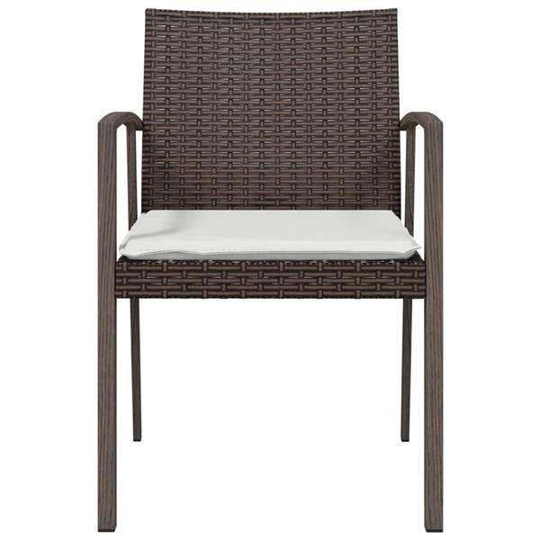 Grote foto vidaxl tuinstoelen 6 st met kussens 56 5x57x83 cm poly rattan bruin tuin en terras tuinmeubelen