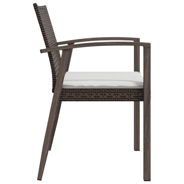 Grote foto vidaxl tuinstoelen 6 st met kussens 56 5x57x83 cm poly rattan bruin tuin en terras tuinmeubelen