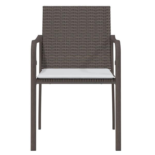 Grote foto vidaxl tuinstoelen 6 st met kussens 56x59x84 cm poly rattan bruin tuin en terras tuinmeubelen