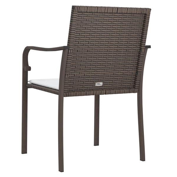 Grote foto vidaxl tuinstoelen 6 st met kussens 56x59x84 cm poly rattan bruin tuin en terras tuinmeubelen