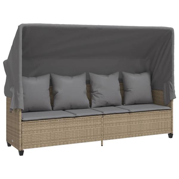 Grote foto vidaxl 5 delige loungeset met kussens poly rattan beige tuin en terras tuinmeubelen