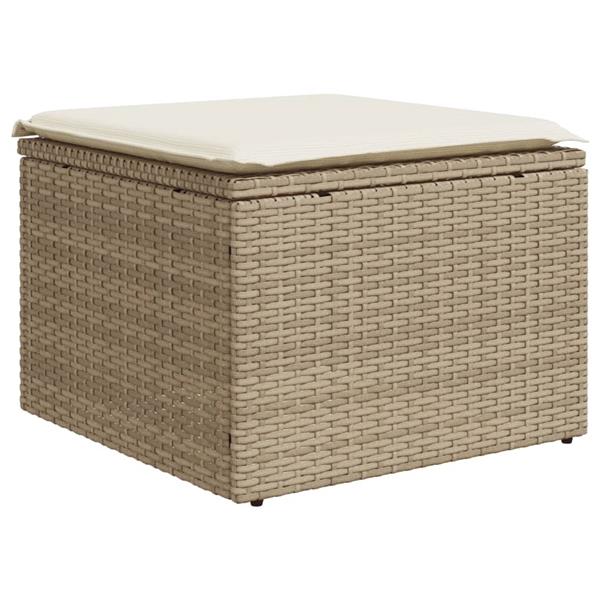 Grote foto vidaxl 6 delige loungeset met kussens poly rattan beige tuin en terras tuinmeubelen