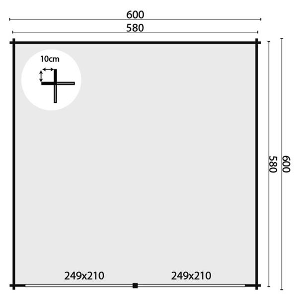 Grote foto tuinhuis blokhut garage nysse 600 x 600cm tuin en terras tuinhuisjes en blokhutten