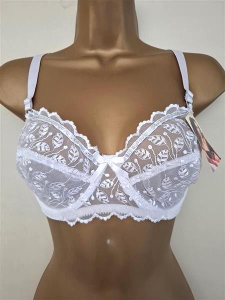 Grote foto chique witte bh met parelmoer paillettes d cups kleding dames ondergoed en lingerie