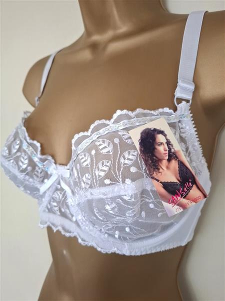 Grote foto chique witte bh met parelmoer paillettes d cups kleding dames ondergoed en lingerie