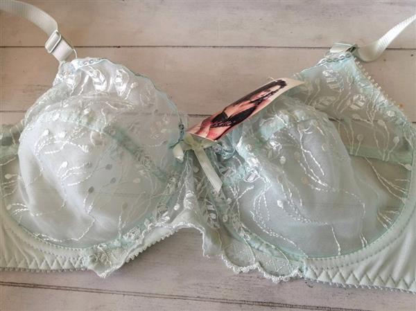 Grote foto chique witte bh met parelmoer paillettes d cups kleding dames ondergoed en lingerie