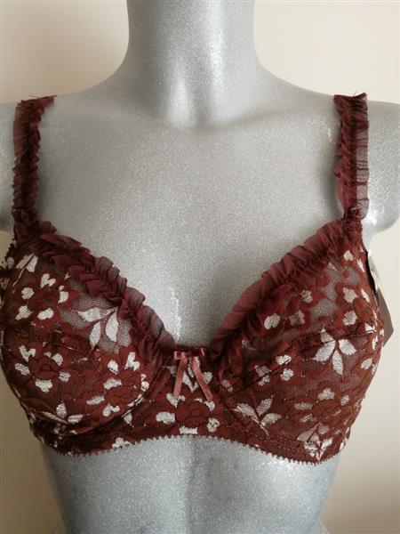 Grote foto bruine bh met champagnekleurige accenten 70b kleding dames ondergoed en lingerie