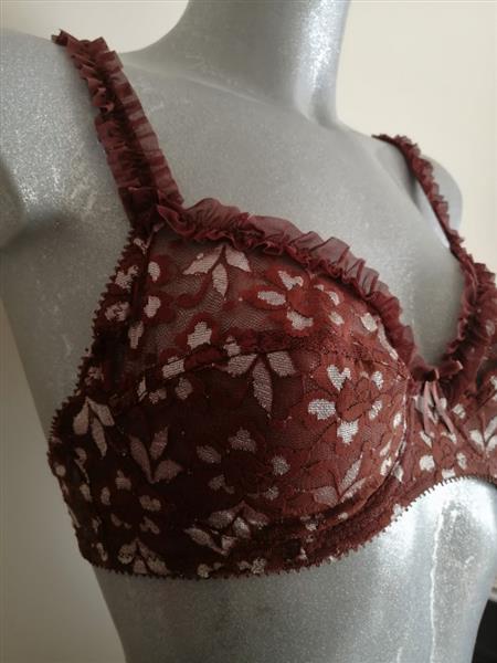 Grote foto bruine bh met champagnekleurige accenten 70b kleding dames ondergoed en lingerie