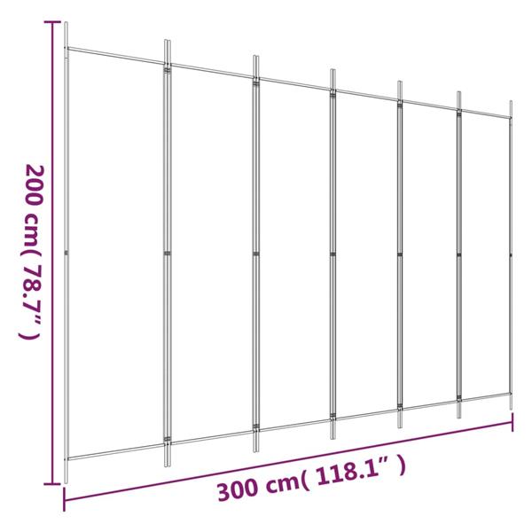 Grote foto vidaxl kamerscherm met 6 panelen 300x200 cm stof zwart huis en inrichting overige huis en inrichting