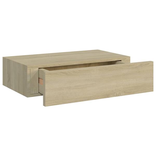 Grote foto vidaxl wandschap met lade 40x23 5x10 cm mdf eikenkleurig huis en inrichting woningdecoratie