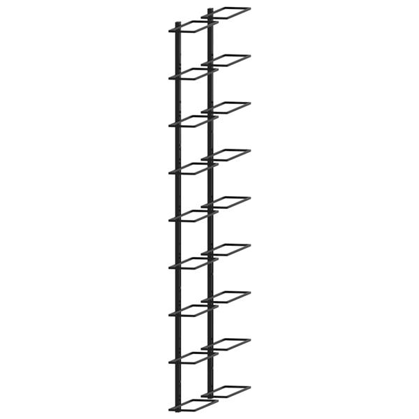 Grote foto vidaxl wijnrekken wandmontage voor 18 flessen 2 st ijzer zwart huis en inrichting woningdecoratie