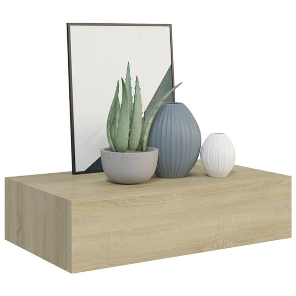 Grote foto vidaxl wandschap met lade 40x23 5x10 cm mdf eikenkleurig huis en inrichting woningdecoratie