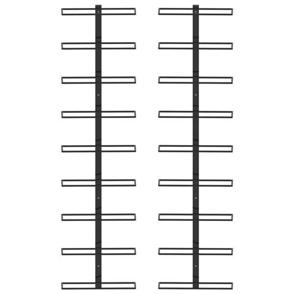 Grote foto vidaxl wijnrekken wandmontage voor 18 flessen 2 st ijzer zwart huis en inrichting woningdecoratie