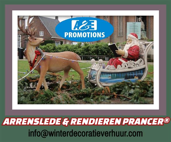 Grote foto kerstman met slee verhuur rendier props brugge diversen kerst