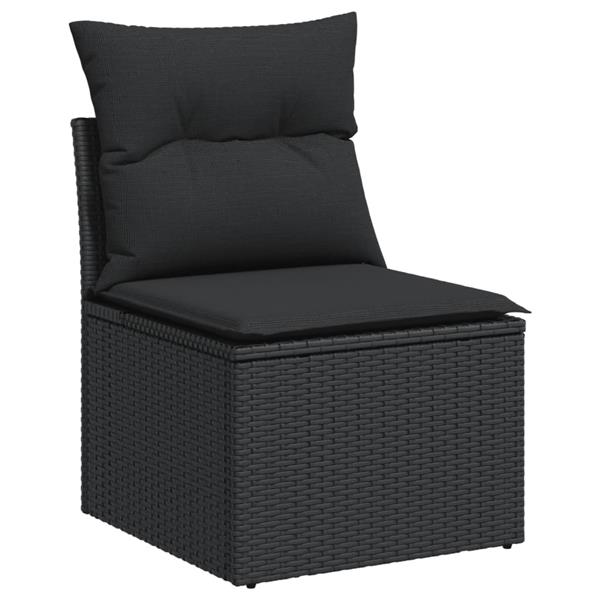 Grote foto vidaxl 8 delige loungeset met kussens poly rattan zwart tuin en terras tuinmeubelen